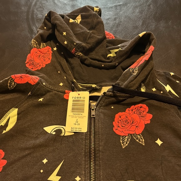 NWT Torrid Grey Drama Toss Everyday Zip Hoodie Size 2X - Picture 2 of 6